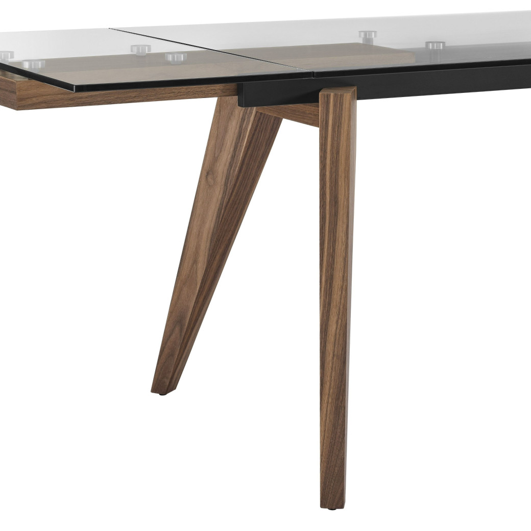 82333 Modrest Marcus - Modern Glass + Walnut Extendable Dining Table By VIG Furniture