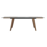 82333 Modrest Marcus - Modern Glass + Walnut Extendable Dining Table By VIG Furniture