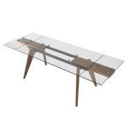 82333 Modrest Marcus - Modern Glass + Walnut Extendable Dining Table By VIG Furniture