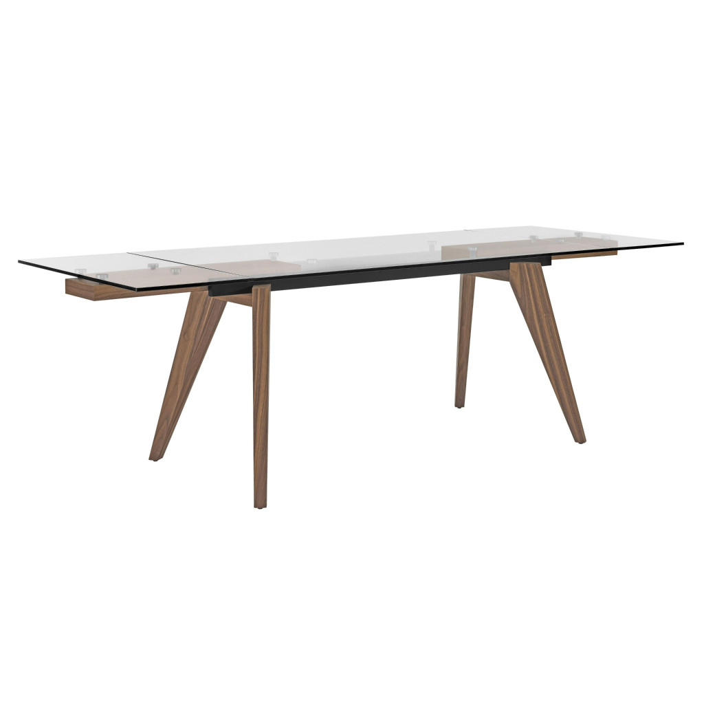 82333 Modrest Marcus - Modern Glass + Walnut Extendable Dining Table By VIG Furniture