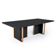 81200 Modrest Tasha - Modern Black Ash + Brushed Gold Rectangular Dining Table By VIG Furniture