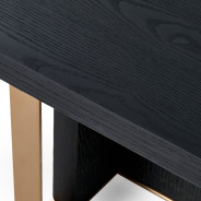 81200 Modrest Tasha - Modern Black Ash + Brushed Gold Rectangular Dining Table By VIG Furniture