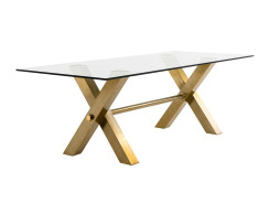 81457 Modrest Dandy - Modern Golden & 15mm Glass Dining Table By VIG Furniture