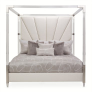 Eastern King Canopy Channel-Tufted Bed (4 pc) Penthouse Collection By Michael Amini