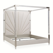 Eastern King Canopy Channel-Tufted Bed (4 pc) Penthouse Collection By Michael Amini