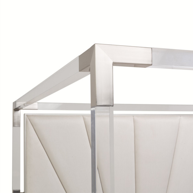 Eastern King Canopy Channel-Tufted Bed (4 pc) Penthouse Collection By Michael Amini