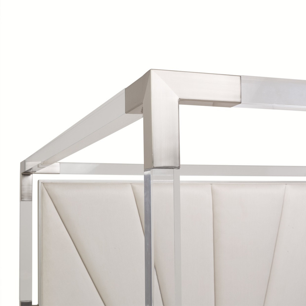 Eastern King Canopy Channel-Tufted Bed (4 pc) Penthouse Collection By Michael Amini