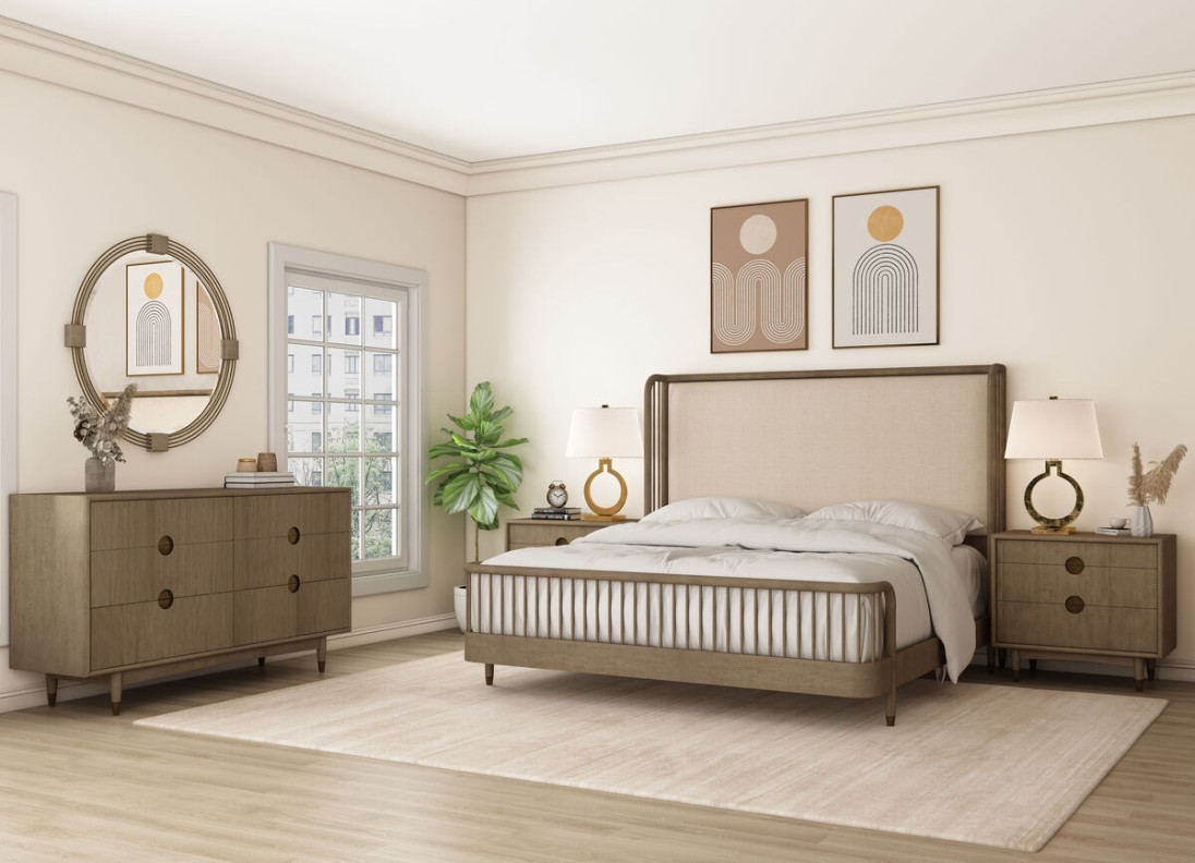 313135-2803 Finn Queen Upholstered Shelter Bed By A.R.T Furniture Collections