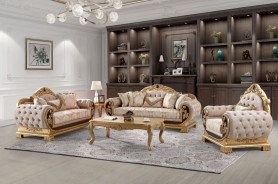 HD 9016 Homey Design Upholstery Living Room Set Victorian, European & Classic Design Sofa Set
