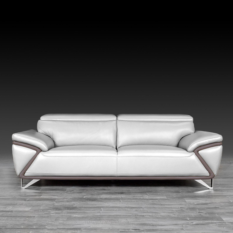 Dante Top Grain White Leather 2 Pc Sofa & Loveseat By Roberto Grassie