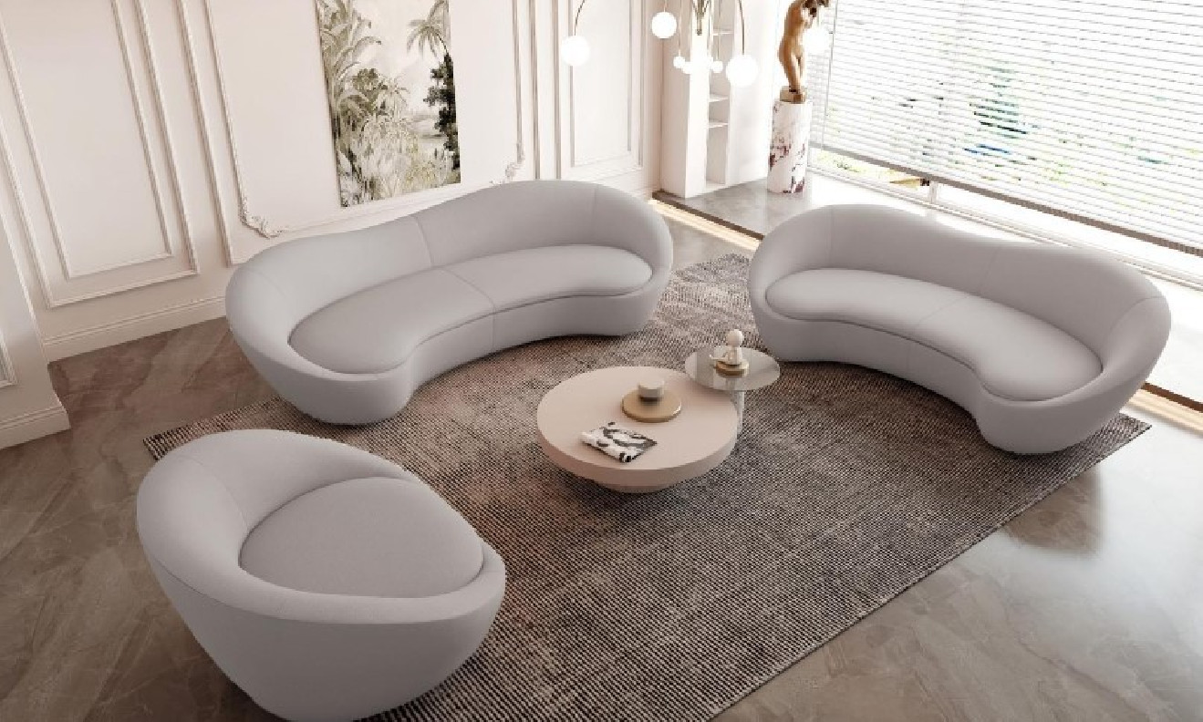 Riccardo Sofa Set | Light Gray 2PC Sofa & Love seat Modern and luxury by Roberto Grassie