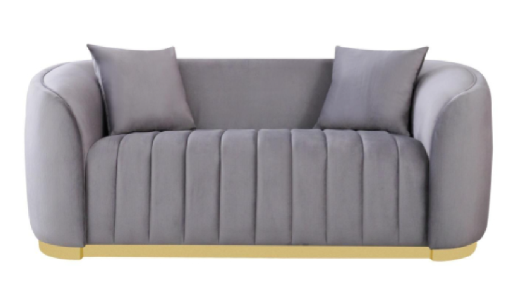 Mauro Brushed Gold luxury & Modern Sofa & loveseat Gray Velvet by Roberto Grassie