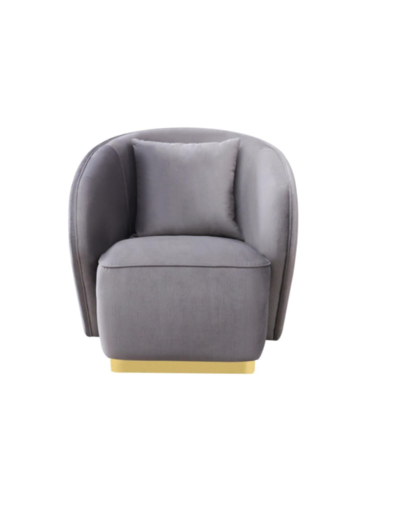 Mauro Brushed Gold luxury & Modern Sofa & loveseat Gray Velvet by Roberto Grassie
