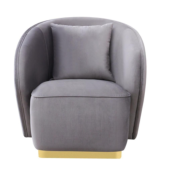 Mauro Brushed Gold luxury & Modern Sofa & loveseat Gray Velvet by Roberto Grassie