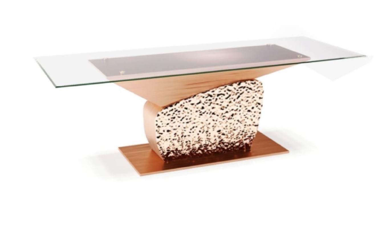Bologna Rectangular Luxury & Modern Dining Table | Rose Gold by Roberto Grassie