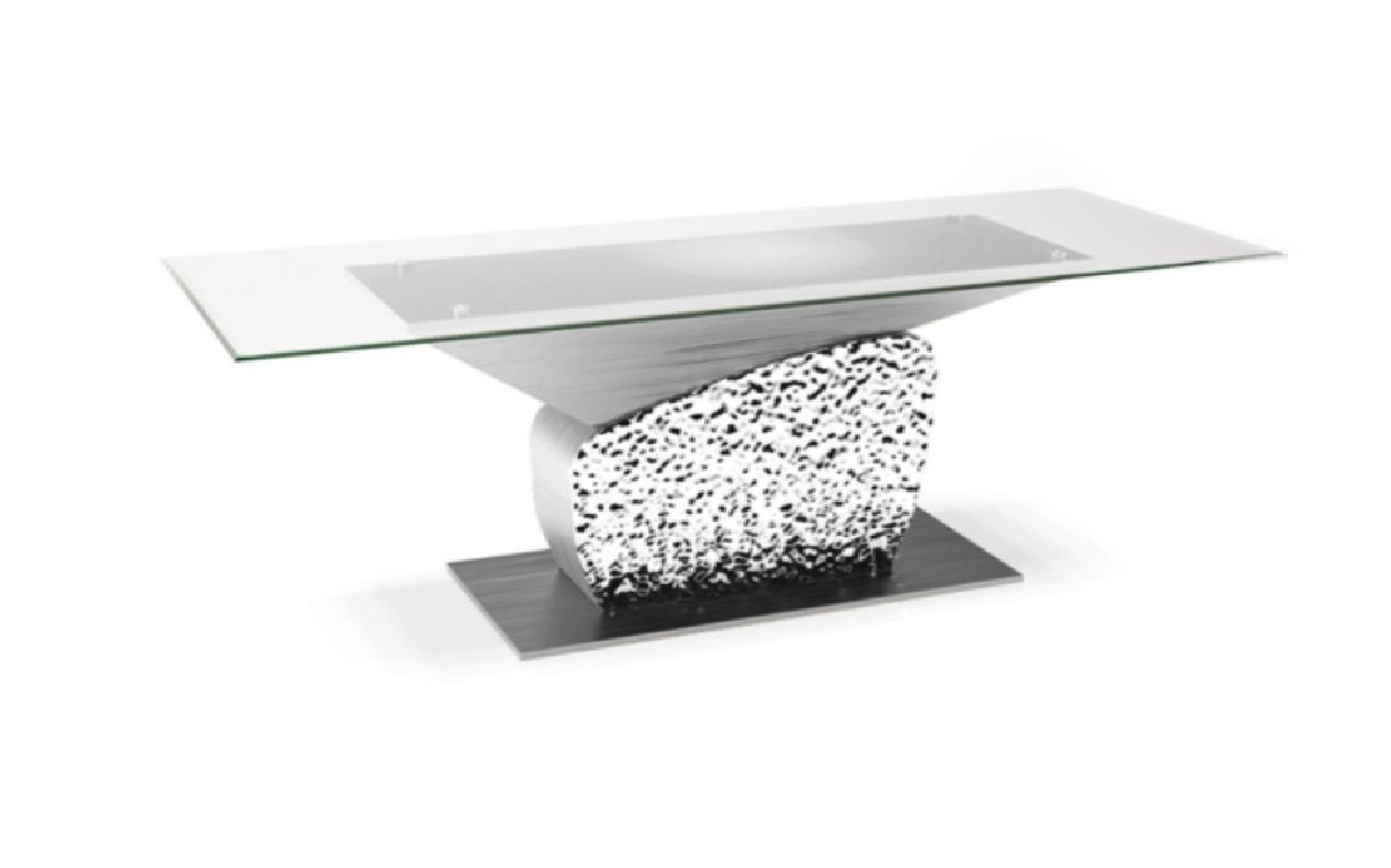 Bologna Rectangular Luxury & Modern Dining Table | Silver by Roberto Grassie