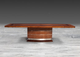 Talia Luxury & Modern Dining Table in Brown Maple High Gloss Lacquer by Roberto Grassie