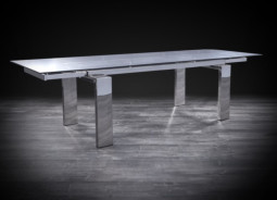 Largo Polished Clear Extendable Luxury & Modern Dining Table By Roberto Grassie