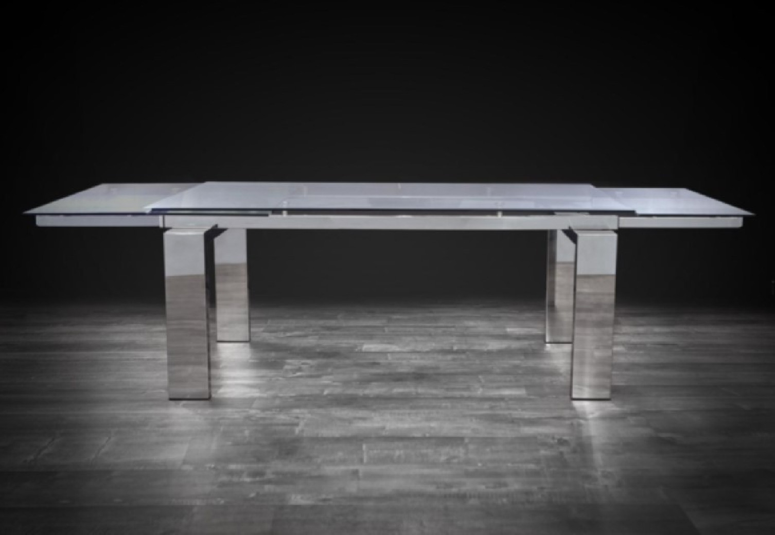 Largo Polished Clear Extendable Luxury & Modern Dining Table By Roberto Grassie