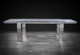 Largo Polished Clear Extendable Luxury & Modern Dining Table By Roberto Grassie