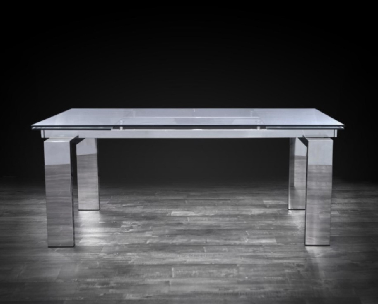 Largo Polished Clear Extendable Luxury & Modern Dining Table By Roberto Grassie