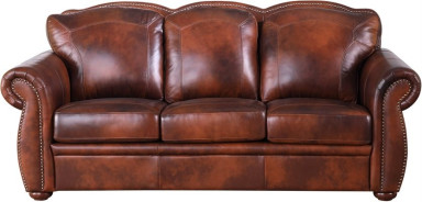 6110 Arizona Full size Stacionary Sofa in luxury leather By Leather Italia USA