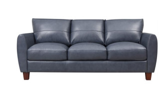 6529 Traverse Stacionary Sofa Blue leather by By Leather Italia USA