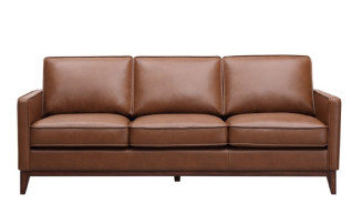 6803 Weston Stacionary Sofa Highland Brown leather By Leather Italia USA