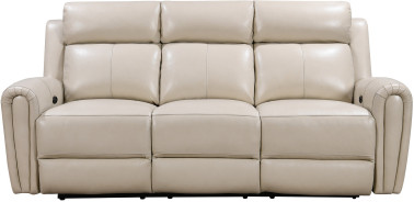 E3215 Royce Jonathan Cream Power Reclining Sofas by Leather Italia USA