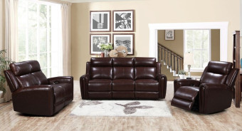 E3215 Royce Jonathan Brown Power Reclining Sofas by Leather Italia USA