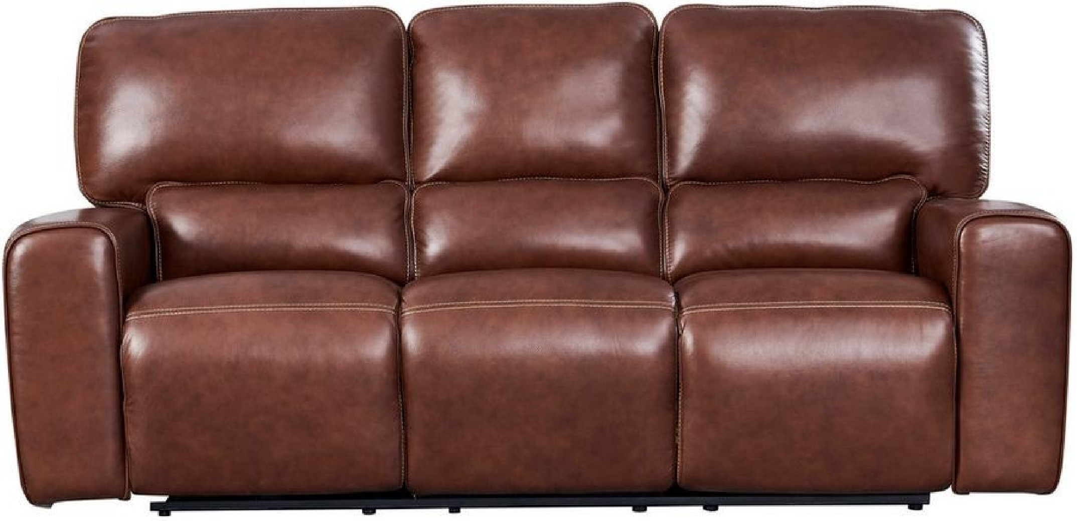 Georgetowne Broadway Sofa & Loveseat Brown Leather Power Reclining by Leather Italia USA