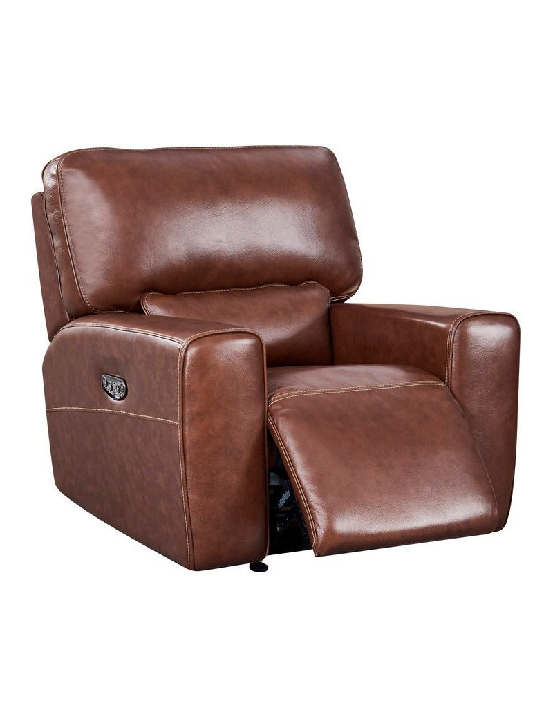 Georgetowne Broadway Sofa & Loveseat Brown Leather Power Reclining by Leather Italia USA