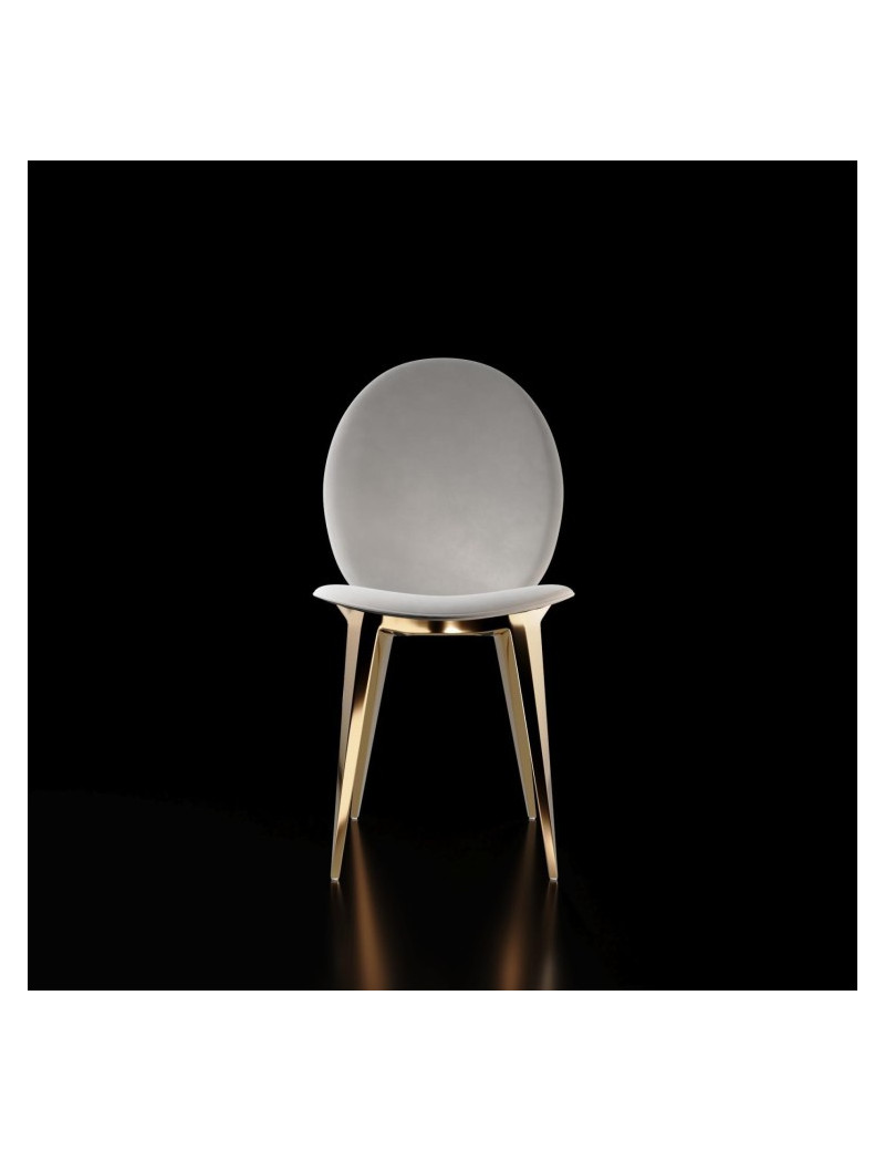 Tiffany Luxury & Modern Titanium Gold Dining Chair by Roberto Grassie