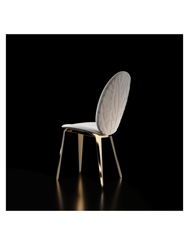 Tiffany Luxury & Modern Titanium Gold Dining Chair by Roberto Grassie