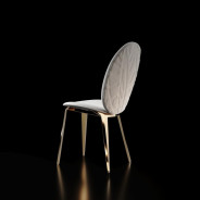 Tiffany Luxury & Modern Titanium Gold Dining Chair by Roberto Grassie