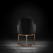 Andria Luxury & Modern Rose Gold Dining Chair Black Velvet by Roberto Grassie