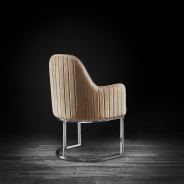 Andria Luxury & Modern Silver Dining Chair Raupe Velvet by Roberto Grassie