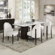 DN03940 7PC Dining set with marble Top Clayten Collection Mid-Century Style by Acme Furniture