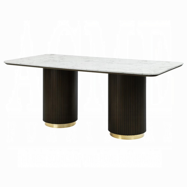 DN03940 7PC Dining set with marble Top Clayten Collection Mid-Century Style by Acme Furniture
