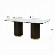 DN03940 7PC Dining set with marble Top Clayten Collection Mid-Century Style by Acme Furniture