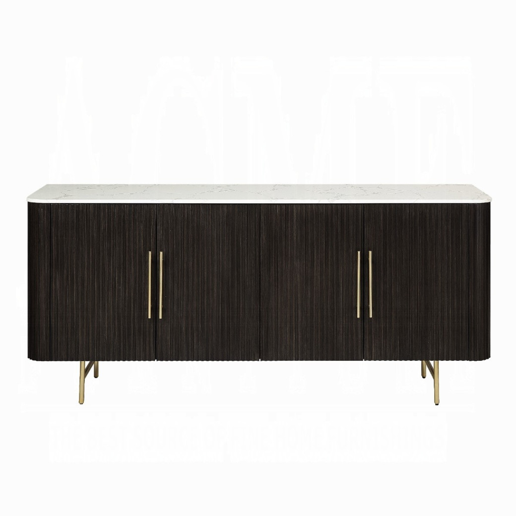 DN03940 7PC Dining set with marble Top Clayten Collection Mid-Century Style by Acme Furniture