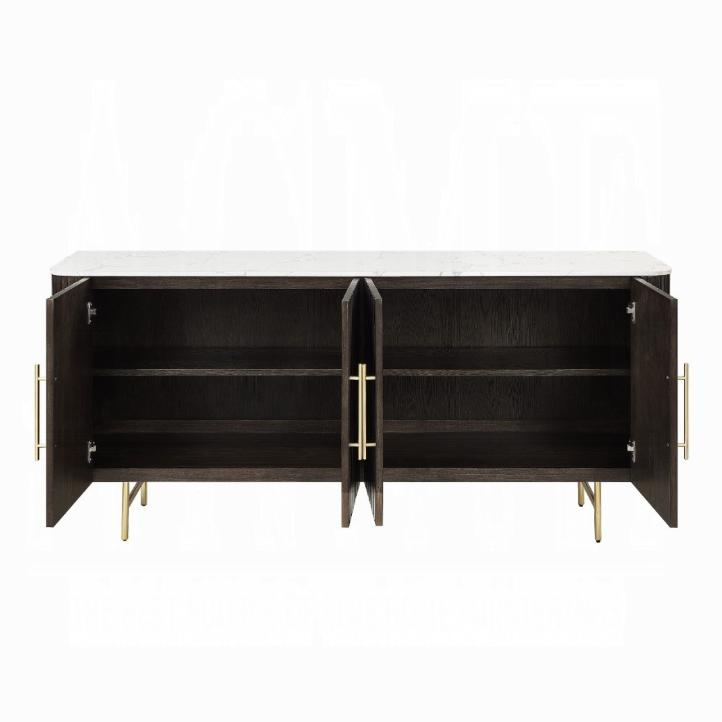 DN03940 7PC Dining set with marble Top Clayten Collection Mid-Century Style by Acme Furniture