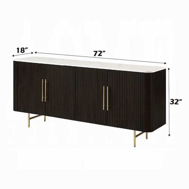DN03940 7PC Dining set with marble Top Clayten Collection Mid-Century Style by Acme Furniture