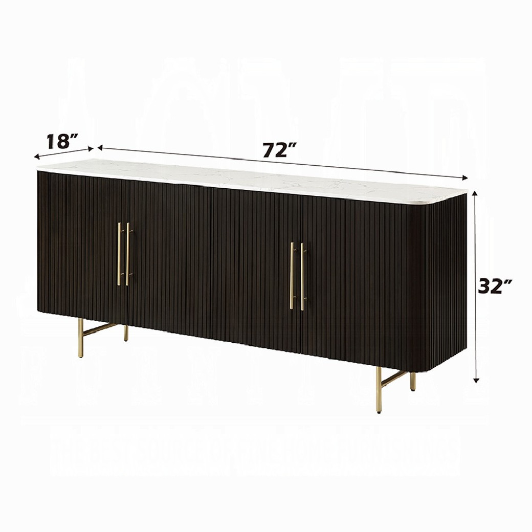 DN03940 7PC Dining set with marble Top Clayten Collection Mid-Century Style by Acme Furniture