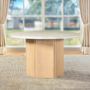 DN02875 5PC Dining set Round Table with marble top Qwin Collection by Acme Furniture