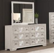 FM7368GY 5PC Queen Bedroom Set Transitional Style LIght Gray Finish Argenthart Collection By Furniture of America