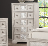 FM7368GY 5PC Queen Bedroom Set Transitional Style LIght Gray Finish Argenthart Collection By Furniture of America