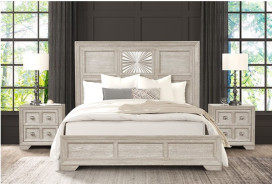FM7368GY 5PC Queen Bedroom Set Transitional Style LIght Gray Finish Argenthart Collection By Furniture of America