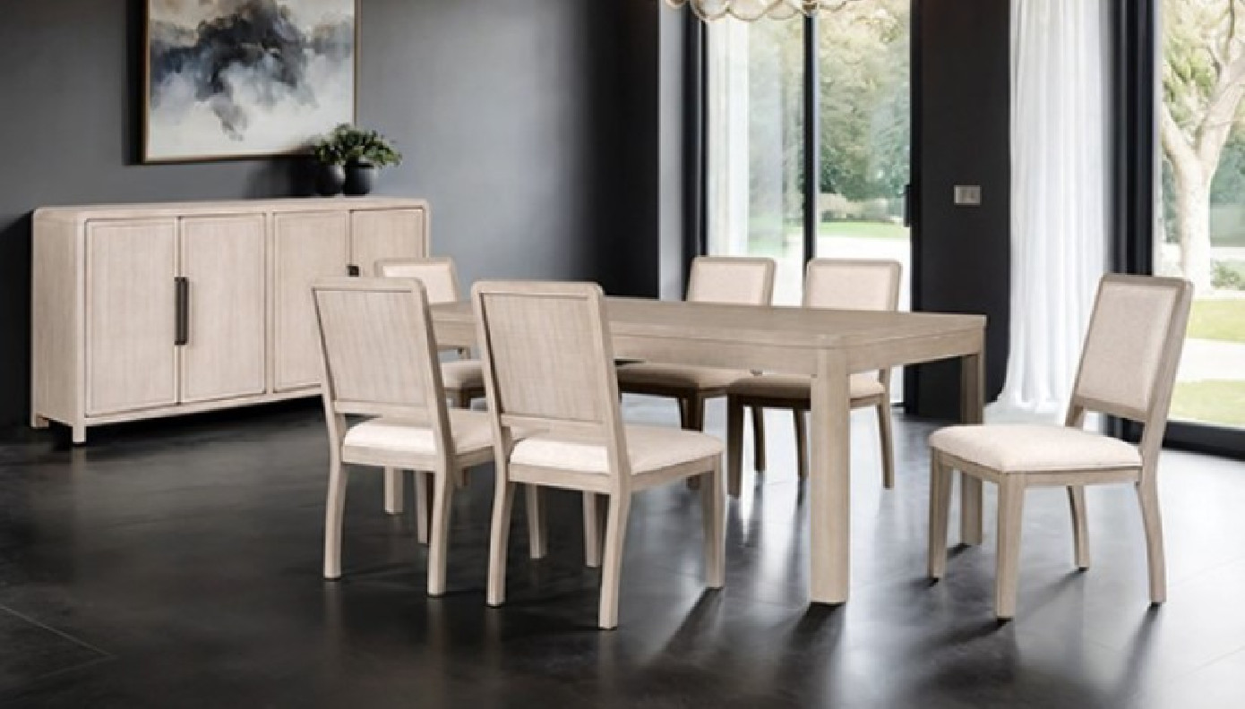 FM39016AK-T 7PC Dining set Natural Oak Finish Belize Collection By Furniture of America
