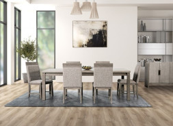FM3597GY-T 7PC Dining set Transitional Style Gray/Stone Finish Gristalt Collection By Furniture of America